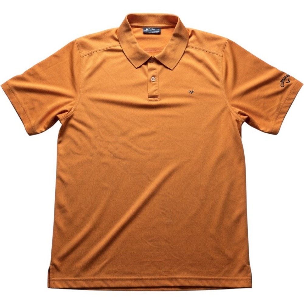 Callaway Golf Polo Shirt Mens XL Orange Solid Opti-Dri Knit Performance Top